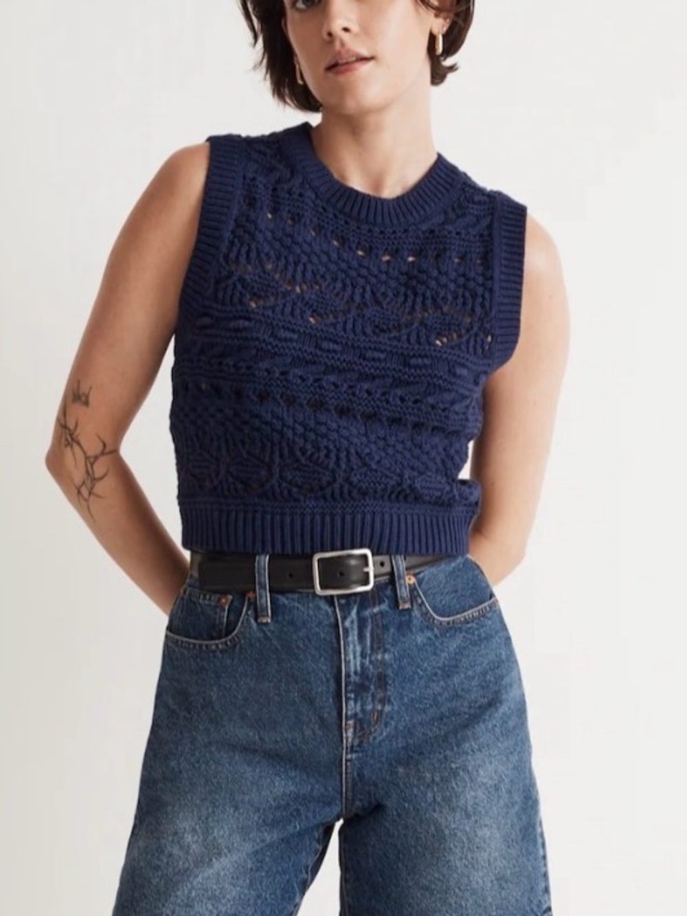 Madewell Crochet-Knit Sweater Vest